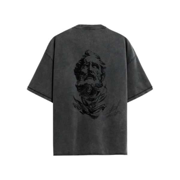 Camiseta Acid Wash rostro espalda