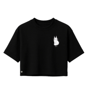 Crop-top tacto frio gato punto corazón