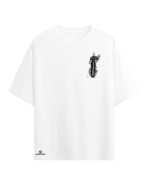 Camiseta Oversize Blanca – Guerrero de la Espada Oscura