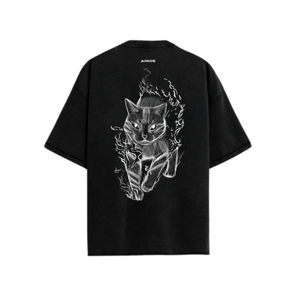 Camiseta Acid Wash Gato espalda