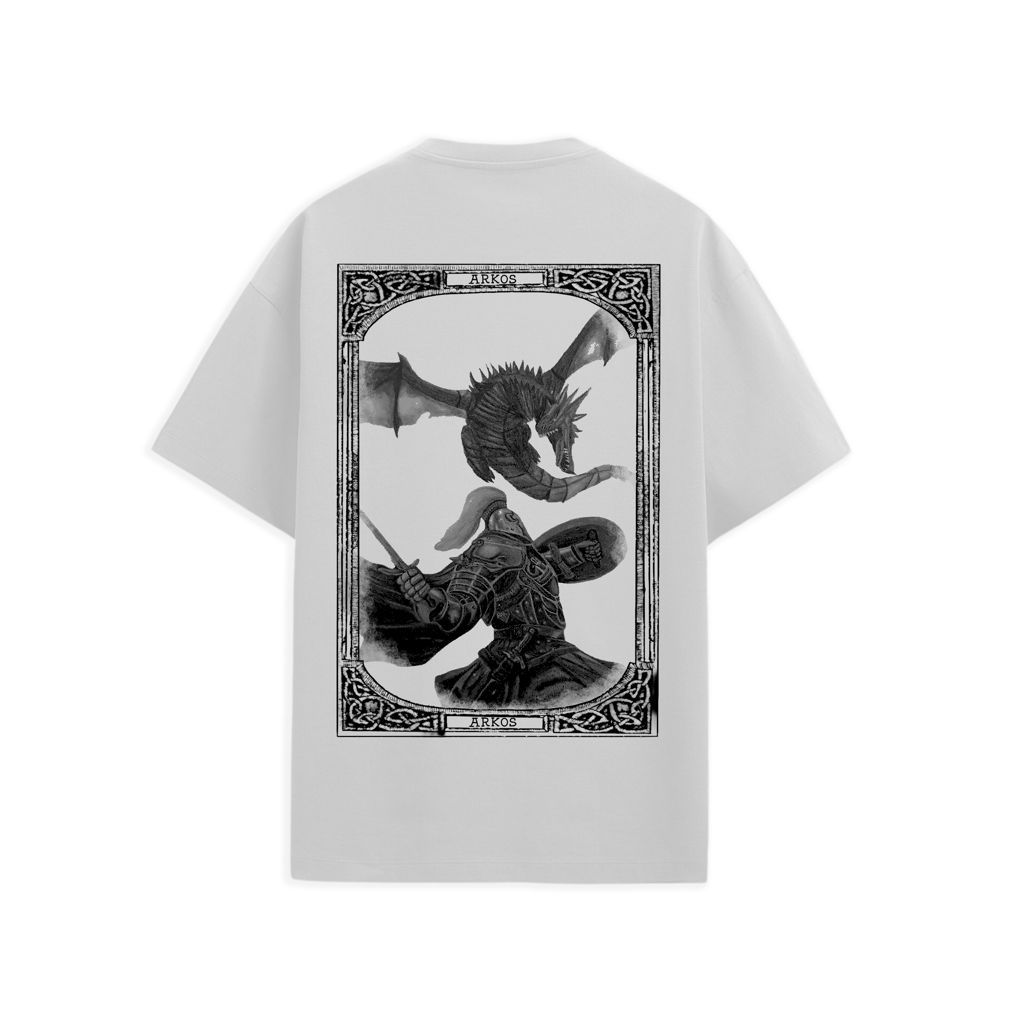 Camiseta Oversize – Guerrero Medieval vs Dragón