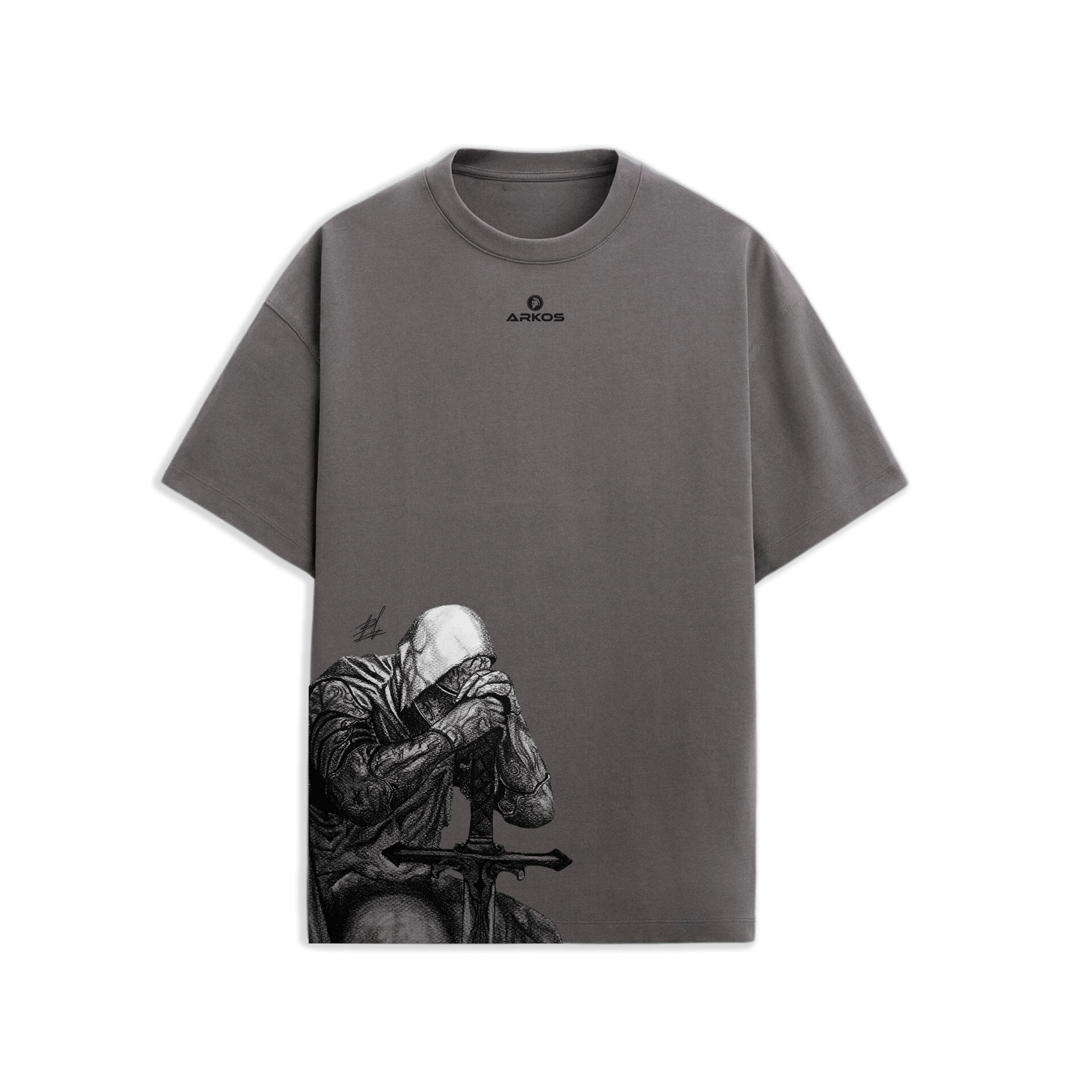 Camiseta Oversize Gris Ceniza – Guerrero Meditativo