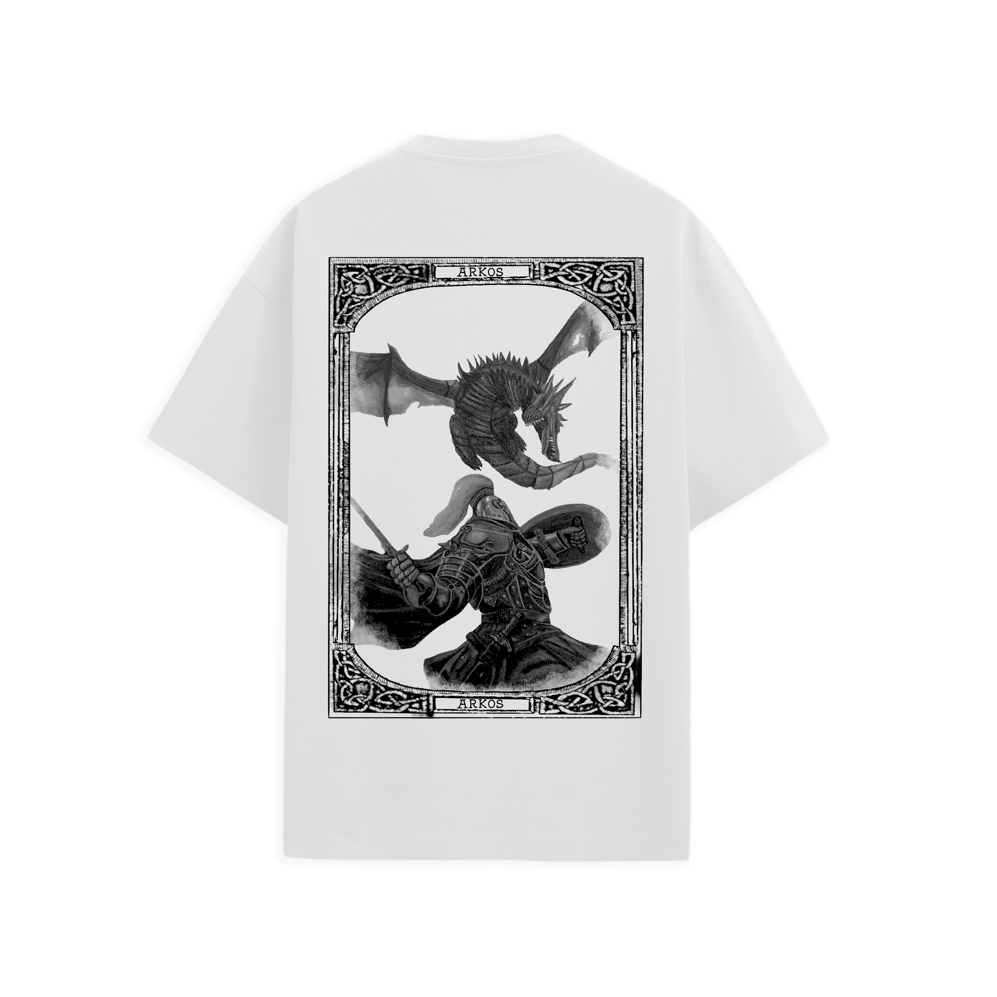 Camiseta Oversize – Guerrero Medieval vs Dragón